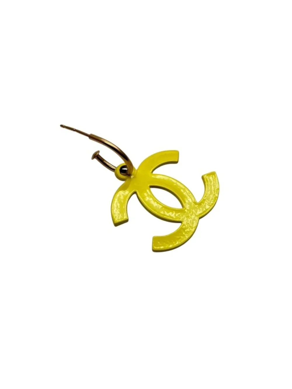 Chanel CC Logo Swing Earrings 03 Yellow Gold